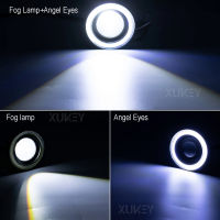 = {: 12V Universal Angel Eyes Halo Ring ไฟตัดหมอกไฟหน้าไฟวิ่งกลางวัน COB LED 10W A รถจักรยานยนต์3.5นิ้ว2.5นิ้ว X2สีขาว