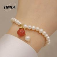 TIMIA หรูหรา เรียบหรู น่ารักดี มูนสโตน น่ารักค่ะ หอมหวาน โซ่มือหญิง สร้อยข้อมือสไตล์เกาหลี สร้อยข้อมือพีช เครื่องประดับแฟชั่น