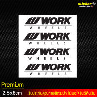 สติ๊กเกอร์ติดล้อ W WORK WHEELS เกรดพรีเมี่ยม ขนาด 8x2.5 cm. สติ๊กเกอร์ใส เคลือบกันน้ำ กันรอยขีดข่วน (SMD-033)