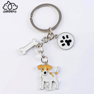 Jack Russell Terrier Key Chains For Women Men Alloy Metal Dog Pendant Key Ring Car Keychain Bag Charm Keyring gifts