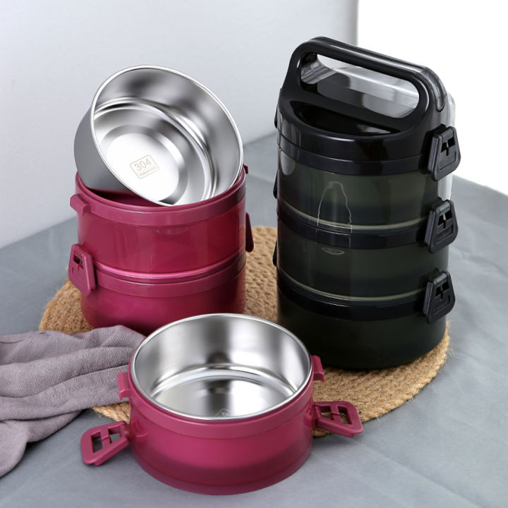 4 Layers Stainless Steel Lunch Box Container Thermal Soup Hot Food