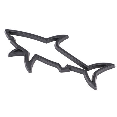 LEYOUFU สติกเกอร์แต่งรถโลหะ3มิติรูปฉลามปลาอุปกรณ์ตรารถยนต์