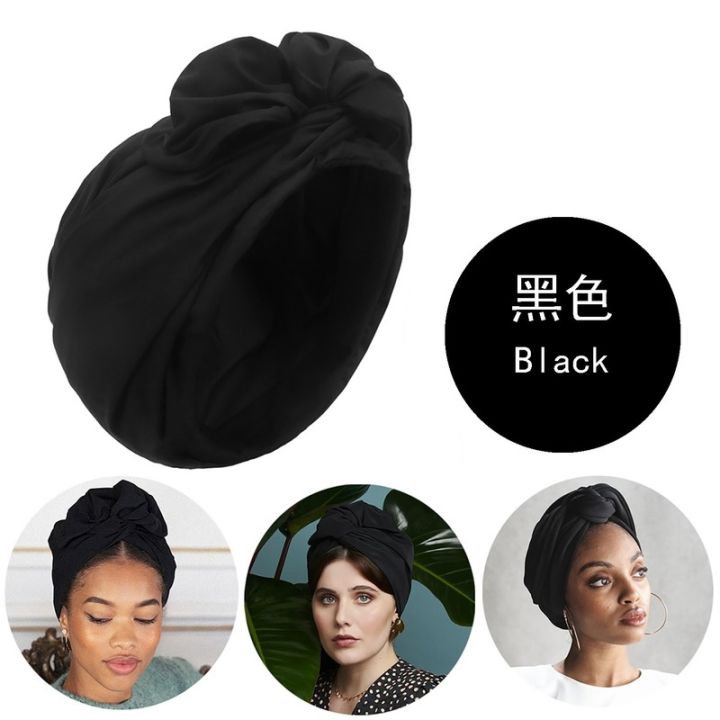 yf-bonnet-women-turban-pure-color-casual-lady-headscarf-hat-adult-fashion-cap-french-with-more-belt-method-spot-goods