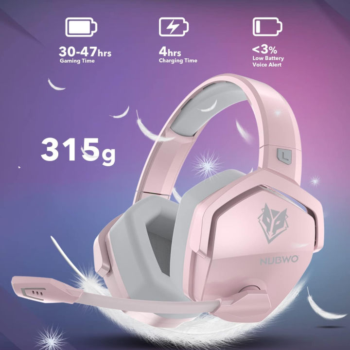 nubwo-g06-wireless-gaming-headset-with-crystal-clear-microphone-for-ps5-ps4-pc-and-switch-47-hr-battery-ergonomic-design-pink