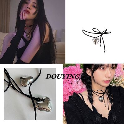 [COD] Han Suxi ins same style love tie bow necklace Korea Dongdaemun REINA sweet cool clavicle chain