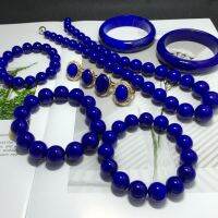 YipinอัฟกานิสถานจักรพรรดิLapis Lazuliสร้อยข้อมือสร้อยข้อมือวงกลมเดียว 108 หลายวงกลมพุทธลูกปัดจี้อุปกรณ์เสริม