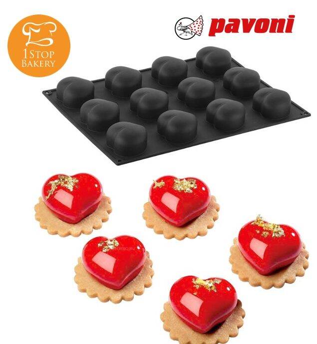 pavoni-px4305-professional-mould-40x30-nr-12-passion-mignon-พิมพ์ซิลิโคนหัวใจ