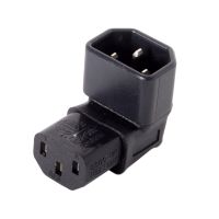 CY CY IEC Male C14 to Up Direction Right Angled 90 Degree IEC Female C13 Power Extension Adapter