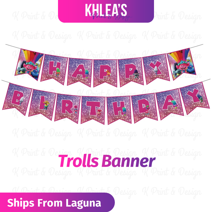 Trolls Happy Birthday Banner (No Customization) | Lazada PH