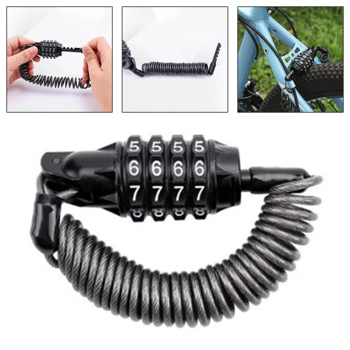 Bike Helmet Lock Motorcycle Lock Four Digit Password Combination