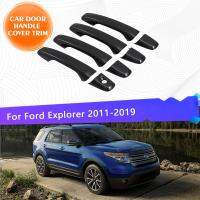 U502คลาสสิกสำหรับ Ford Explorer 2011 ~ 2019ประตูรถยนต์โครเมียมฝาครอบที่จับขอบ Blcak อุปกรณ์ป้องกันรอยขีดข่วนโครเมียม