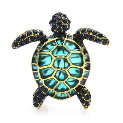 Wuli&amp;baby Enamel Turtle Brooches For Women Men Lovely 3-color Animal Party Casual Brooch Pin Gifts