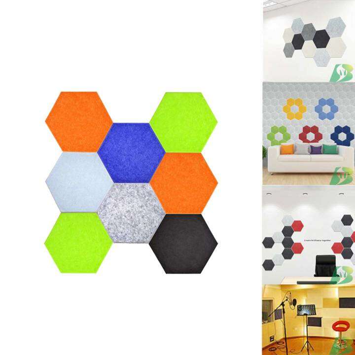 BEIYIN 12 Pcs Hexagon High Density Polyester Fiber Acoustical Panels ...