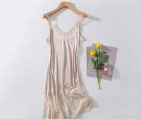 Womens 50 Silk 50 Viscose Lace Full Slip Nightdress Sleepwear Chemise Adjustable Straps M L XL YY006