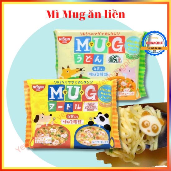 Mì mug nissin nhật bản ăn dặm cho bé 2 vị hải sản và vị thịt 4 gói nhỏ - ảnh sản phẩm 1