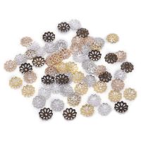 【YF】 Extremidade de pétalas flor banhada a ouro 200 peças 6mm 9mm em massa espaçador contas tampas amuletos copos para jóias diy acessórios fabricação atacado