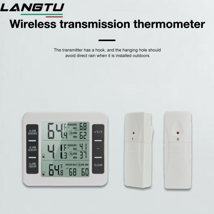 LANGTU Refrigerator Thermometer Indoor Outdoor Digital Thermometer ...