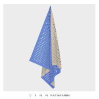 Vinn Patararin - Square Two tone Blue/beige - ผ้าสีเหลี่ยมใส่ได้สองด้าน สองสี