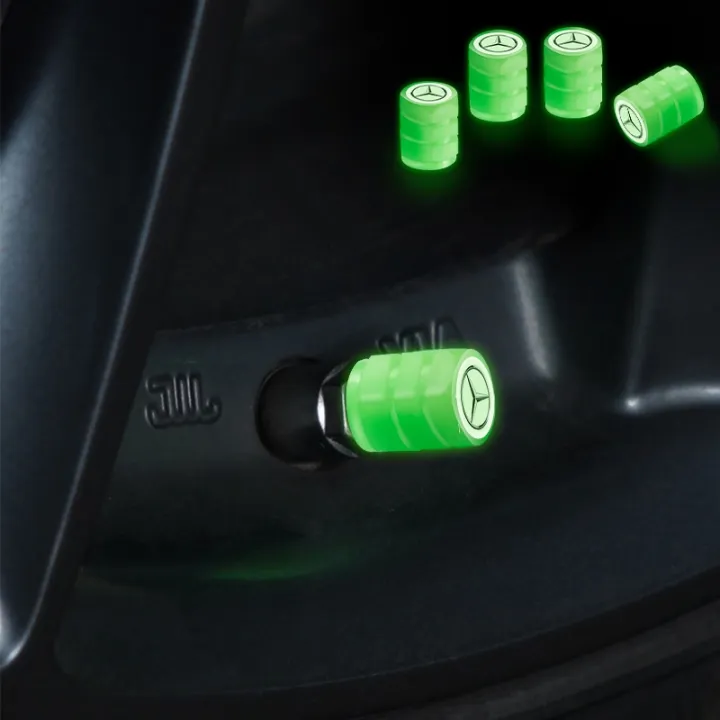 4pcs/set Luminous Car Tire Air Cap Double Layer Auto Leak Proof Tire