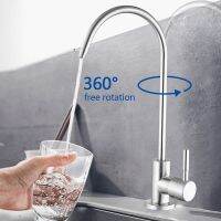 Stainless Steel Tap KitchenDirect Drinking Faucets 1/4 Inch Anti-Osmosis Purifier Stainless Steel Ceramic Core Lead-free Taps