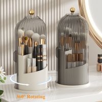 【YD】 360° Rotating Makeup Holder With Lid Luxury Organizer Eyebrow Storage