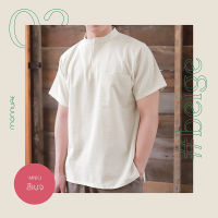 เสื้อคอจีน ผ้าฝ้าย สีเบจ MNKJ-0019