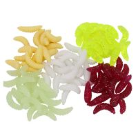 【LZ】✲  25/50PCS/lot Smell Soft Baits Worms Luminous Fishing Lure Maggot 24 mm Artificial Silicone Carp Bass Fishing Accessories