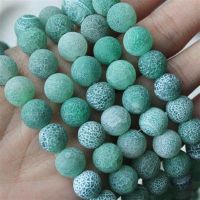 46810mm Stone Green Frost Cracked Agates Onyx Round Loose Beads for celet Jewelry Making