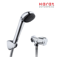 Karat Faucet ก๊อกเดี่ยวติดผนัง พร้อมฝักบัวสายอ่อนสีโครเมี่ยม รุ่น EC-04-476B-50