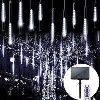 8 Tubes 30cm 50cm Solar Meteor Shower Fairy Light Outdoor Waterproof Christmas Wedding Decoration for Home Garden Navidad Decor