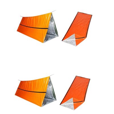 2X 2 Person Survival Emergency Tent with Emergency Sleeping Bag- Waterproof Rescue Survival Tent ,Emergency Shelter