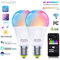 2/4pcs Smart Bulb WiFi and Bluetooth 5.0 E27 Dimming and Color Adjustable LED Bulb Smart Home Lighting Compatible with Alexa