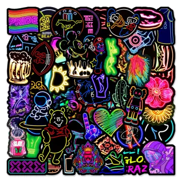 Decal Stickers Neon Laptop Sticker 50 PCS Neon Stickers for Water