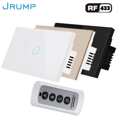 US Standard Touch Switch Remote Switches wall Switched Light Switch With Remote Controller unit Luxury Tempered Glass Panel