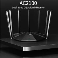 Tenda AC23 AC2100 Dual-Band Gigabit Wireless Router WiFi speed up to 2033Mbps (2.4 GHz: 300Mbps, 5GHz: 1733Mbps) เสาสัญญาณจำนวน 7 เสา ขนาด 6 dBI