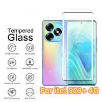 สำหรับ Itel S23 Plus S23 + Itel23 + 4G 2023ฟิล์มกันรอยด้านหน้าฟิล์มป้องกันหน้าจอโค้งกรอบกระจกโค้งเทมเปอร์กลาสร้อนครอบคลุมเต็มรูปแบบ