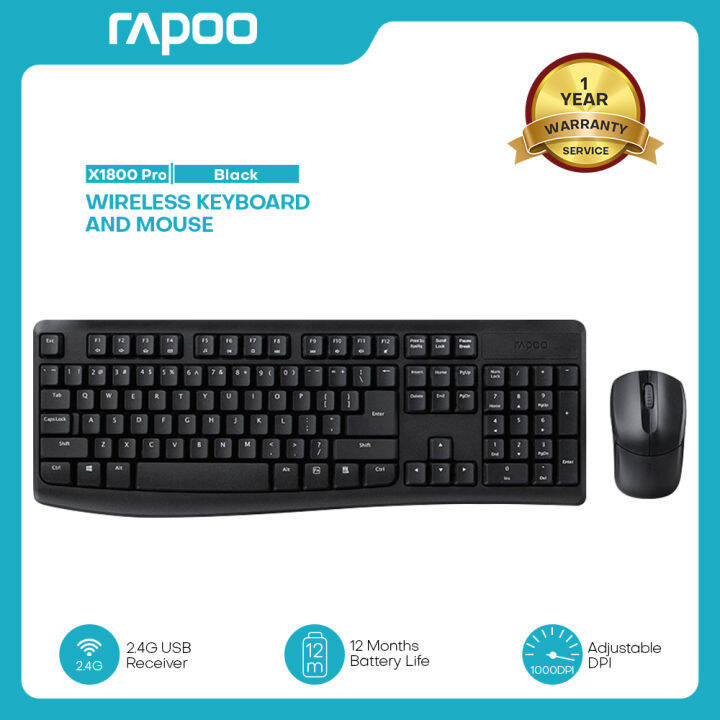 Rapoo X1800 PRO Multimedia 2.4G Wireless Keyboard and Mouse Combo ...