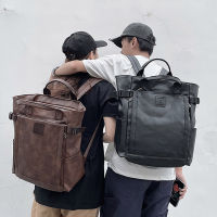 Men Fashion Leather Backpack Large Capacity Laptop Travel College Students School Back Bags Pu Leather Couple Backpack 2021 New