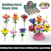 Artificial Flowers Building Blocks Flower Bouquet Rose Gifts Birthday Day Valentines Toys Y4V4