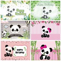 Panda Bamboo Baby Birthday Photography Background Portrait Party Decor Photophone Photographic Backdrop Banner Kids Photo Studio