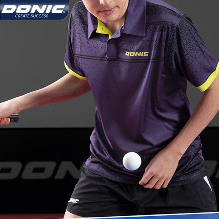 DONIC Table Tennis Jersey Lapel Round Neck Quick Dry Sports Tshirt