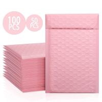 【DT】 hot  50/100pcs Pink Bubble Mailer Bag Poly Self Seal Bubble Envelope Bag Adhesive Boutique Shipping Bags Bubble Padding
