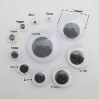 NBNLGO Multisizes 4mm-24mm Round Adhesive Dolls Wiggly Eyeballs 100Pcs/Lot Eyes Decoration