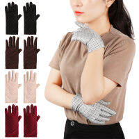 JUTBONG Elastic Soft Drive Lady Girl Sun Protection Full Finger Mittens Wrist Gloves and Mittens Dot Gloves