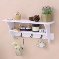 【CC】 Wall Mounted Hooks with Shelf Coat for Indoor Room Decoration