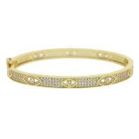 High quality Gold Plated Turkish Evil Eye Bangle celet Micro Paved Clear Full Cz Luxury Bangles jewelry for women Men