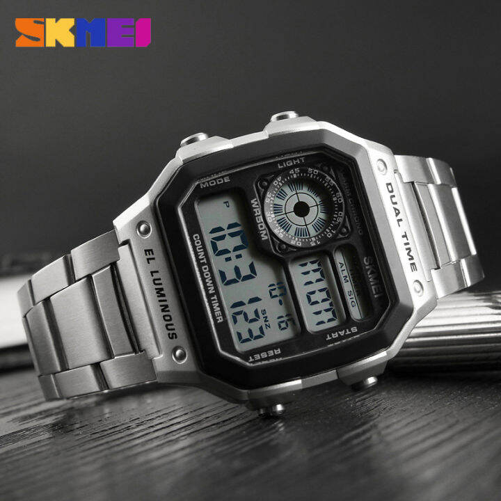 skmei-1335ผู้ชายกีฬานาฬิกา-c-ount-down-นาฬิกากันน้ำสแตนเลสแฟชั่นนาฬิกาข้อมือดิจิตอลนาฬิกา-rel-gio-masculino