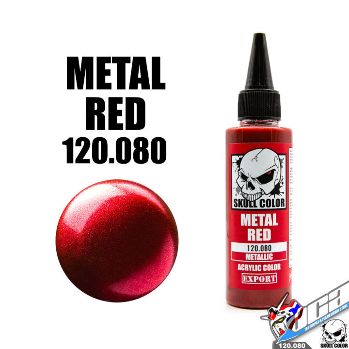 SKULL COLOR 120.080 METAL RED ACRYLIC COLOR 60ML METALLIC สีอะครีลิกสำหรับพลาสติก โมเดล VCA GUNDAM