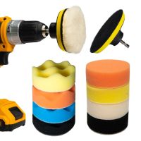 5 Inch Sponge Foam Buffing Pads 11 Pcs Wool Polishing Pad Drill Adapter Sanding Pad For Car Waxing Compounding Sealing