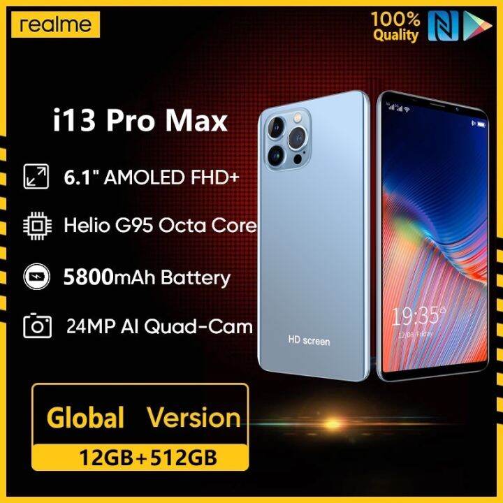 Realme i14 Pro Max Cellphone Sale 16GB + 512GB Mobile Phone 6.7 Inch ...